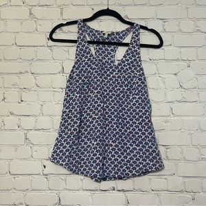 Joie Elephant Drew Blueberry Silk Racerback Tank Size XS Blue Orange